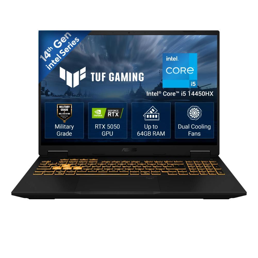Asus TUF F16 FX610JH-TU080WS Gaming Laptop (Intel Core i5 Processor 14450HX/16 GB/512 GB SSD/Rtx5050/Windows 11 Home/MSOffice Home 2024), 40.64 cm - 16 inch, Off Black