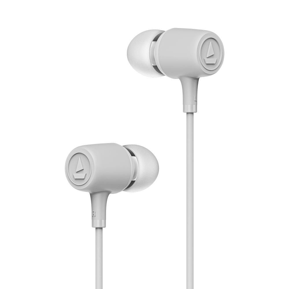 boAt BassHeads 85 Wired Earphones with 10 mm Dynamic drivers, boAt Signature Sound, In line Microphone, Snug Fit, 3.5 mm Jack, Voice Assistant, Lightweight Build, Cable length 120 cm, Tangle free Cable (Cool Grey)