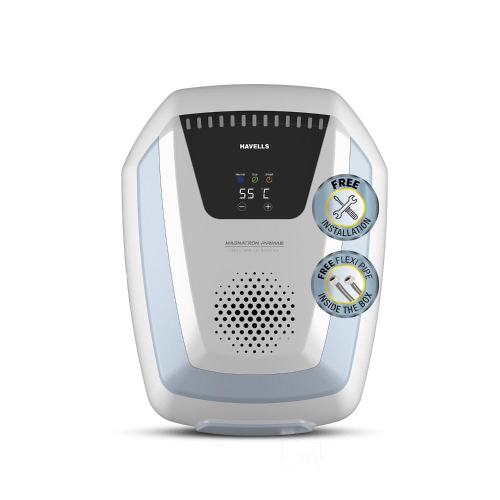 Havells Magnatron Prime 25 L Storage Water Heater with Induction Technology, No Heating Element, 25% Faster Heating, Scaling Resistance, Energy Saving, Eco Mode & Remote Control (Hard Water Suitable)