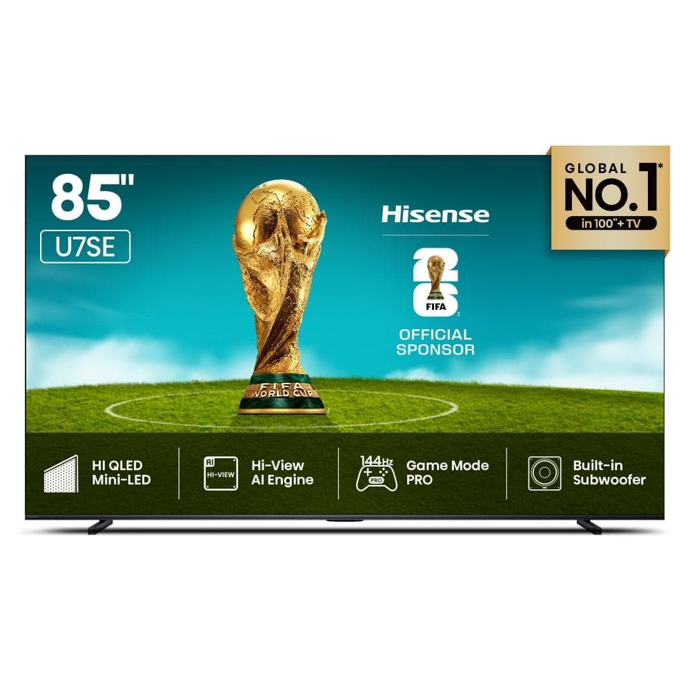 Hisense 215 cm (85 inch) 4K MiniLED QLED VIDAA TV, Black, 85U7SE