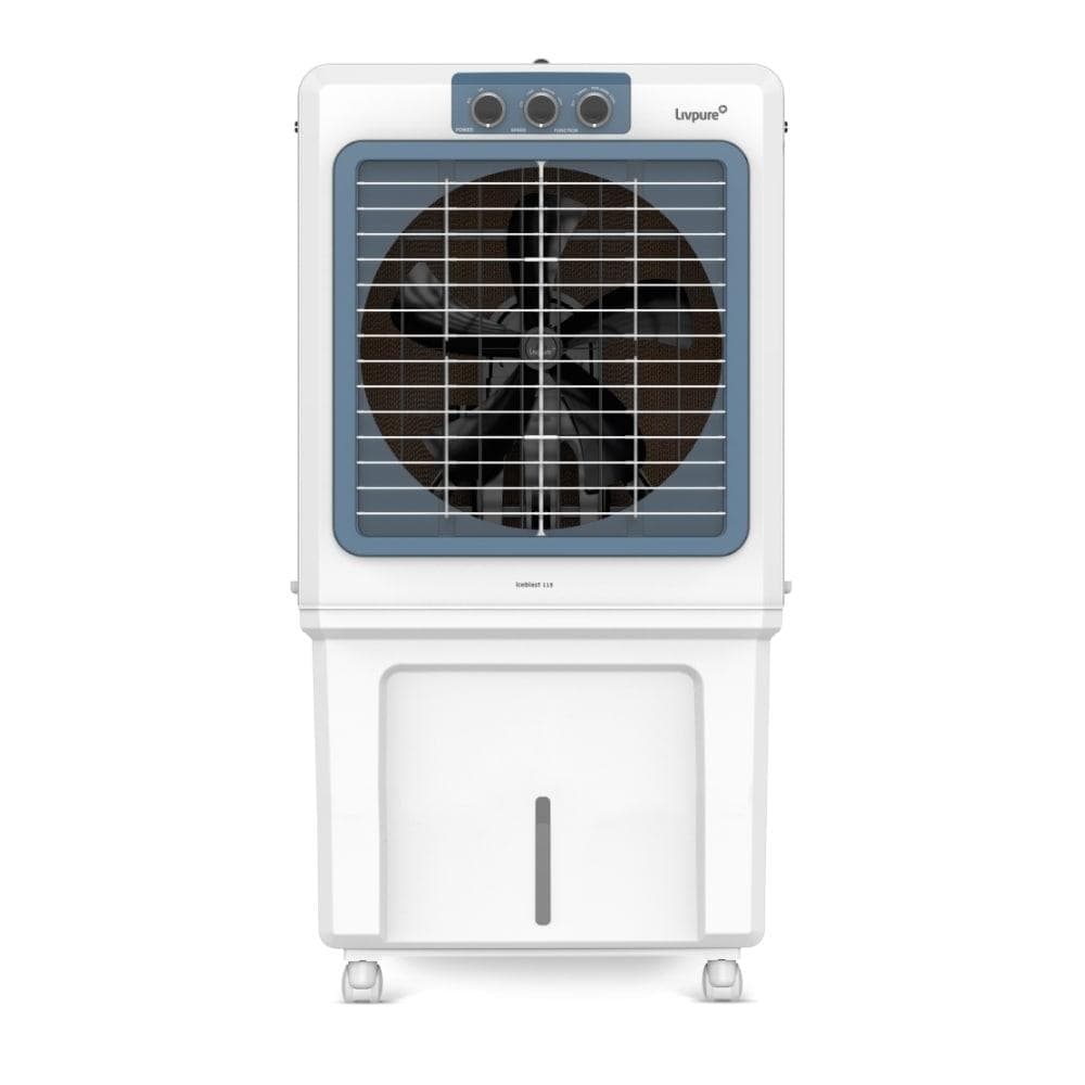 Livpure Iceblast 115 L Desert Air Cooler with Inverter Compatible, 5500 CMH Air Delivery (Thermal Overload Protection), White & Blue