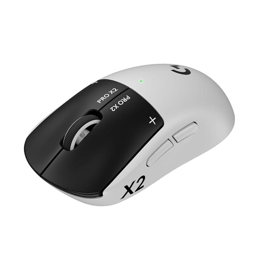Logitech PRO X2 SUPERSTRIKE Lightspeed Wireless Gaming Mouse with The Fastest Click in the World, Ultra Lightweight (61 g), Customizable Click Haptics, USB-C Charging, for PC/Mac/Laptop (Black and White)
