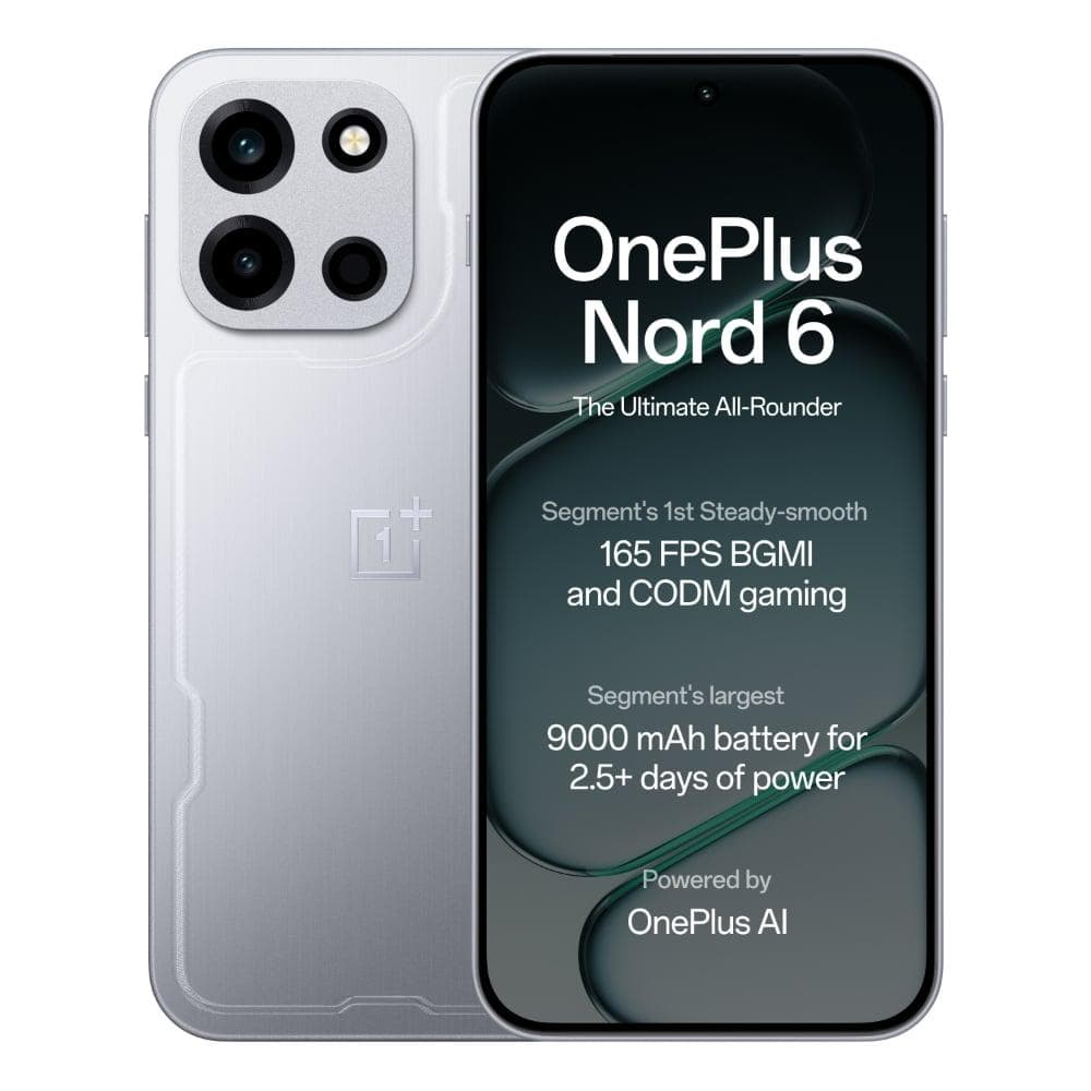 OnePlus Nord 6 5G 256 GB, 8 GB RAM, Quick Silver, Mobile Phone