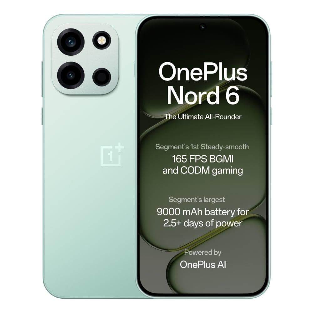 OnePlus Nord 6 5G 256 GB, 8 GB RAM, Fresh Mint, Mobile Phone