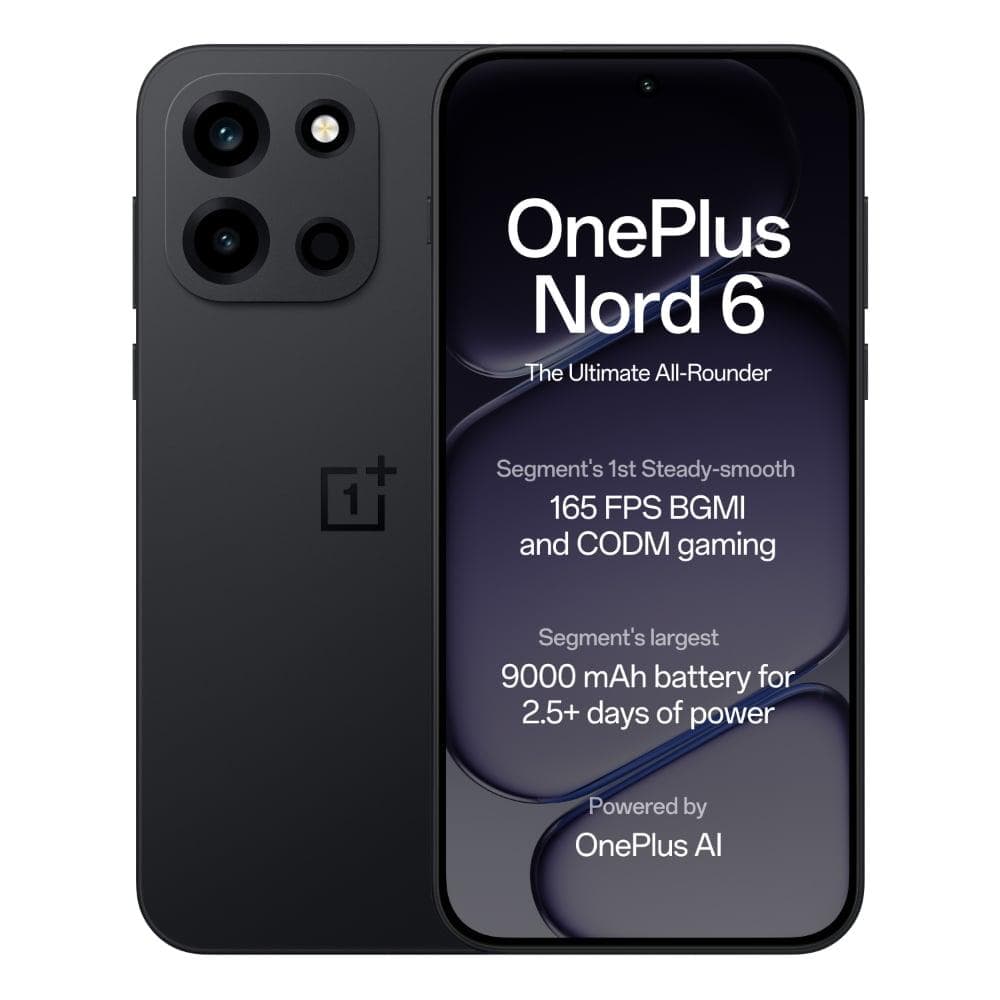 OnePlus Nord 6 5G 256 GB, 12 GB RAM, Pitch Black, Mobile Phone