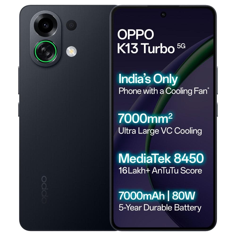 Oppo K13 Turbo 256 GB, 8 GB RAM, Midnight Maverick, Mobile Phone