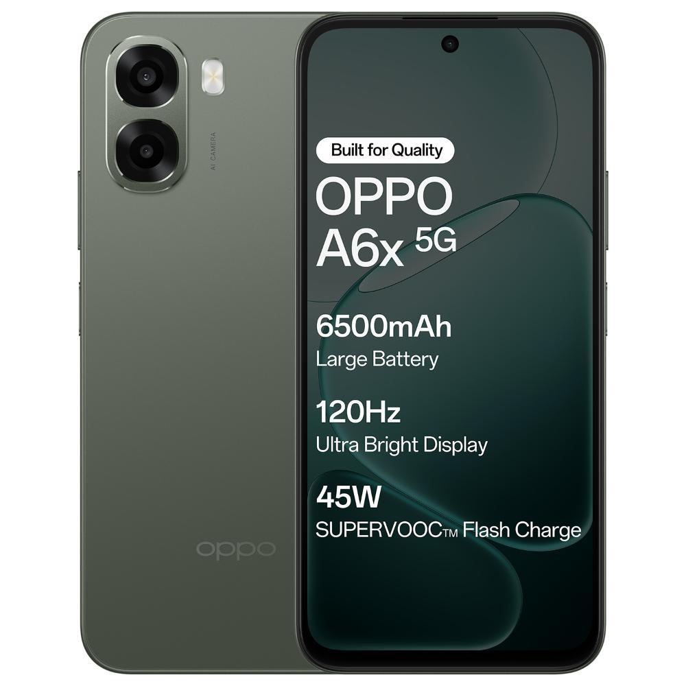 Oppo A6x 5G 128 GB, 6 GB RAM, Olive Green, Mobile Phone