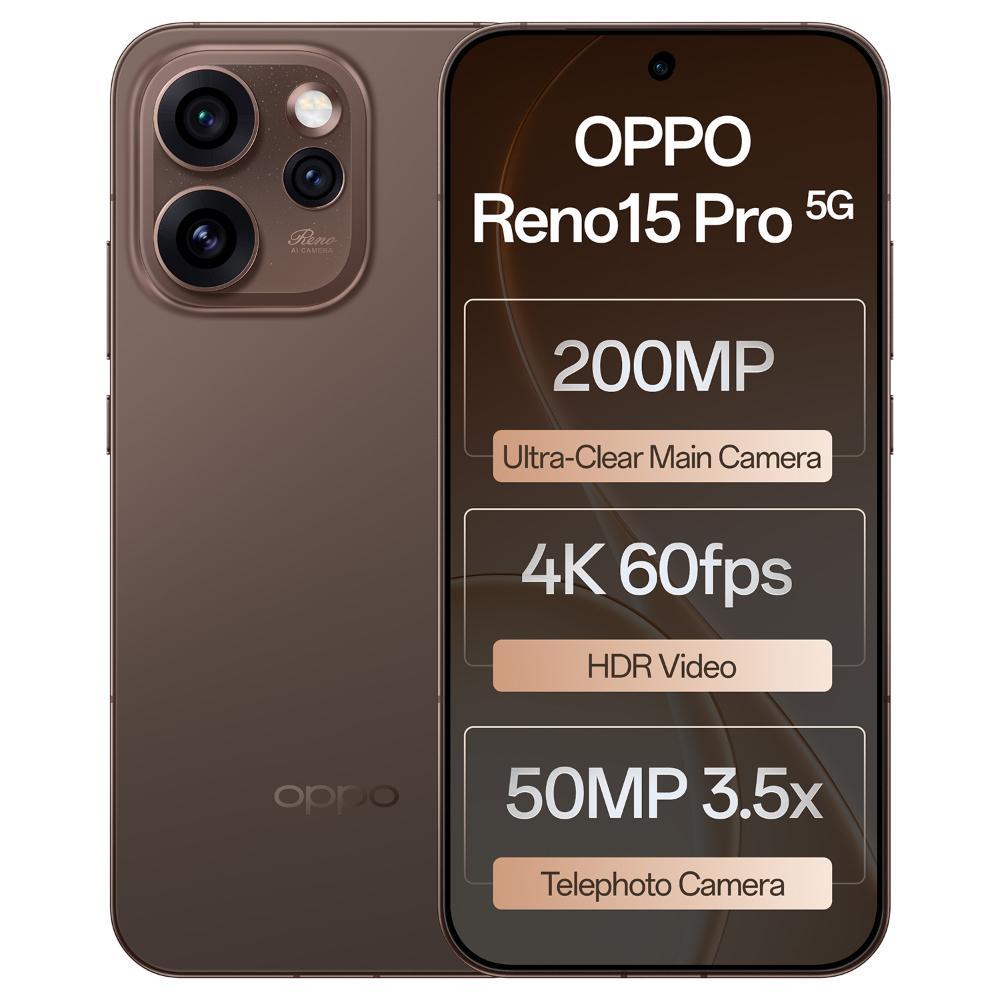Oppo Reno15Pro 5G 256 GB, 12 GB RAM, Cocoa Brown, Mobile Phone