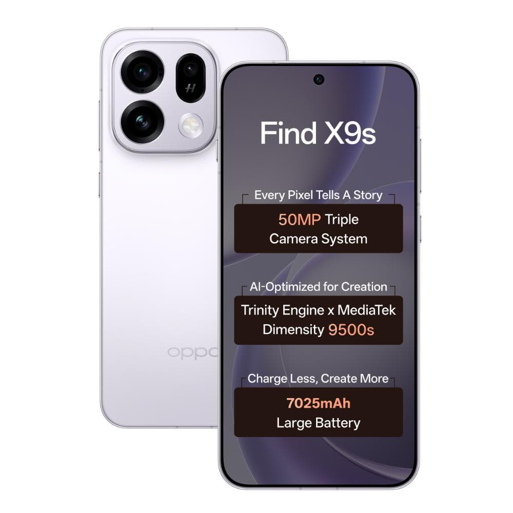 Oppo Find X9s 5G 256 GB, 12 GB RAM, Mobile Phone, Lavender Sky