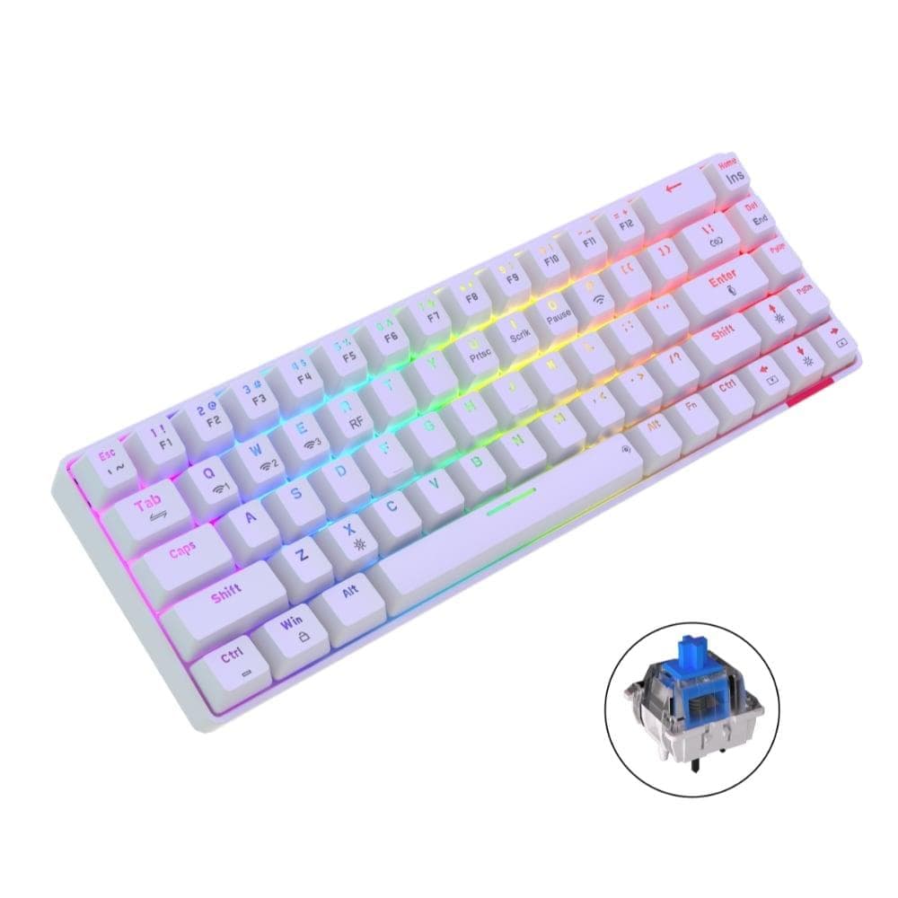 Portronics Hydra 10 Wireless Gaming Keyboard, White and Blue