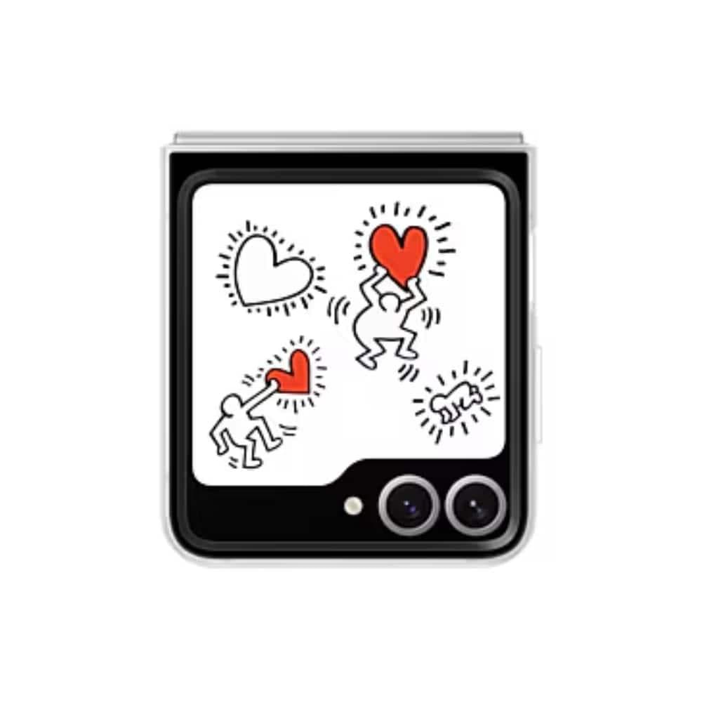 Samsung Galaxy Z Flip6 Flipsuit Case, Kieth Haring Card, White