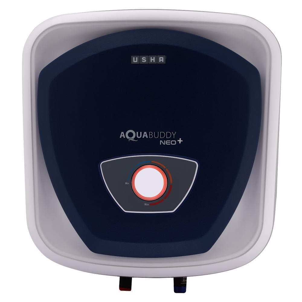 Usha AquaBuddy Neo Plus, Storage Water Geyser 15 L, Copper Heating Element, Anti-Rust Protection, White
