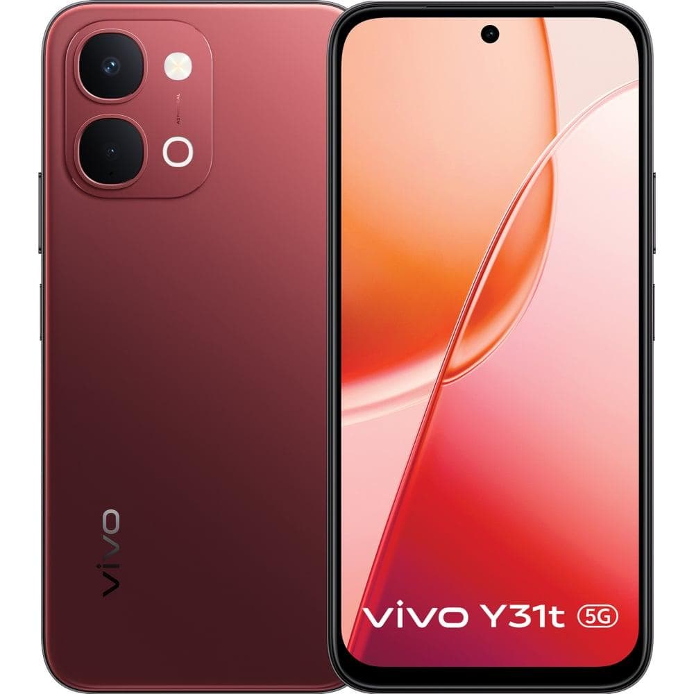 Vivo Y31T 5G 128 GB, 6 GB RAM, Crimson Red, Mobile Phone