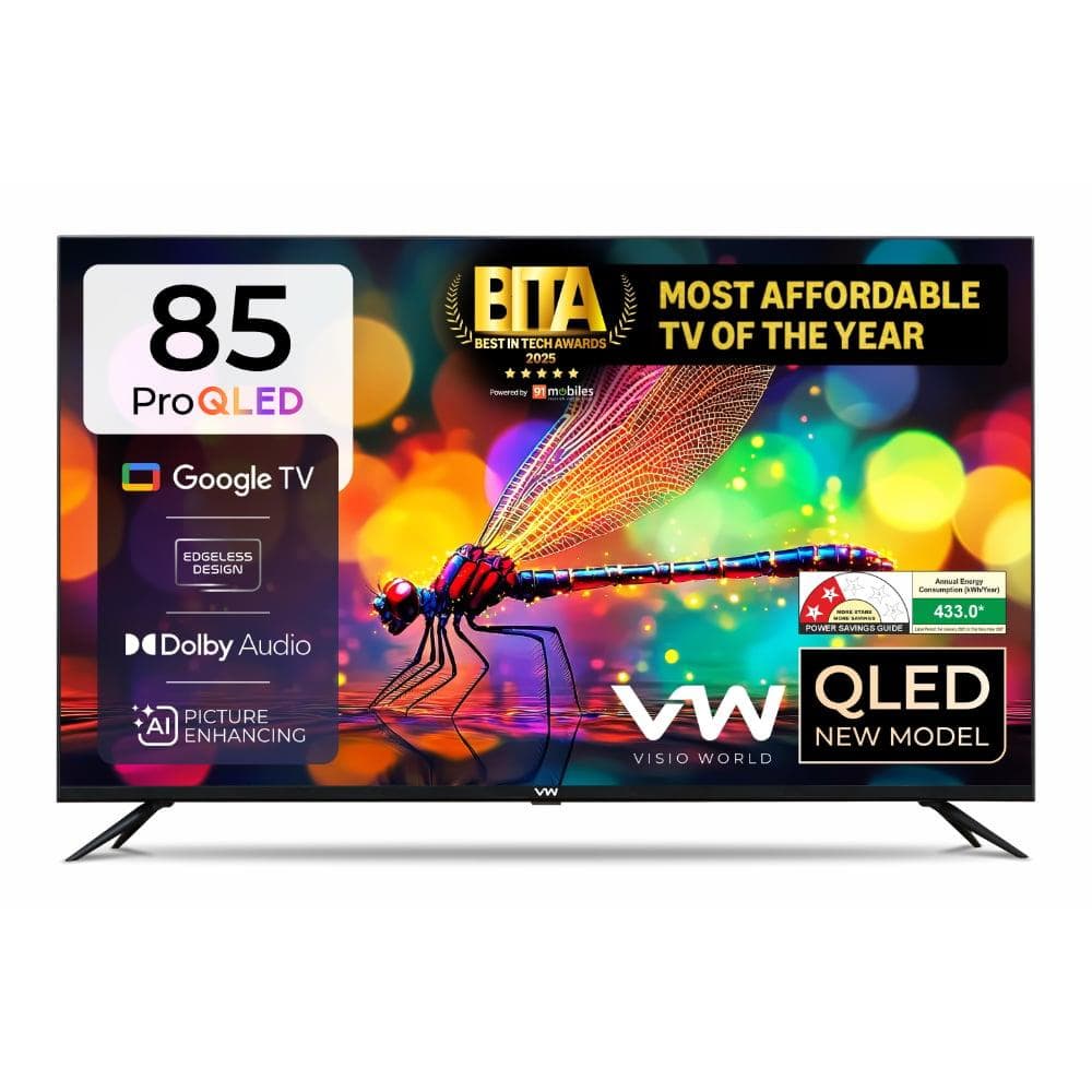 VW 215 cm (85 inches), Pro Series 4K Ultra HD Smart QLED Google TV, Black, VW85GQ1