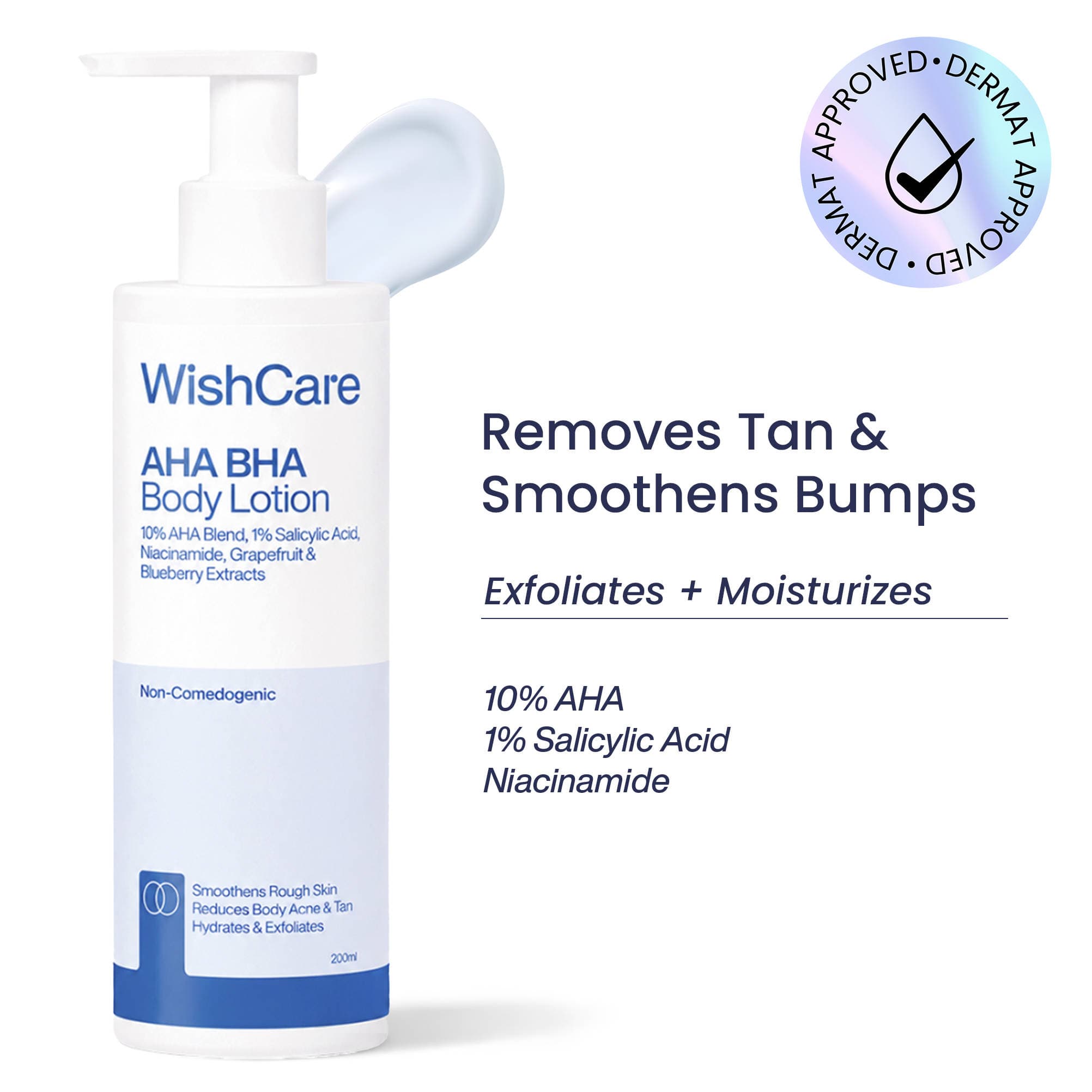 WishCare AHA BHA Exfoliating Body Lotion forGrapefruit&BlueberrySkin Provides Deep Hydration