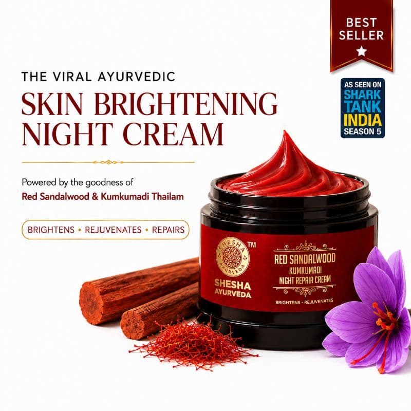 Shesha Ayurveda Red Sandalwood Skin Brightening & Night Repair Cream