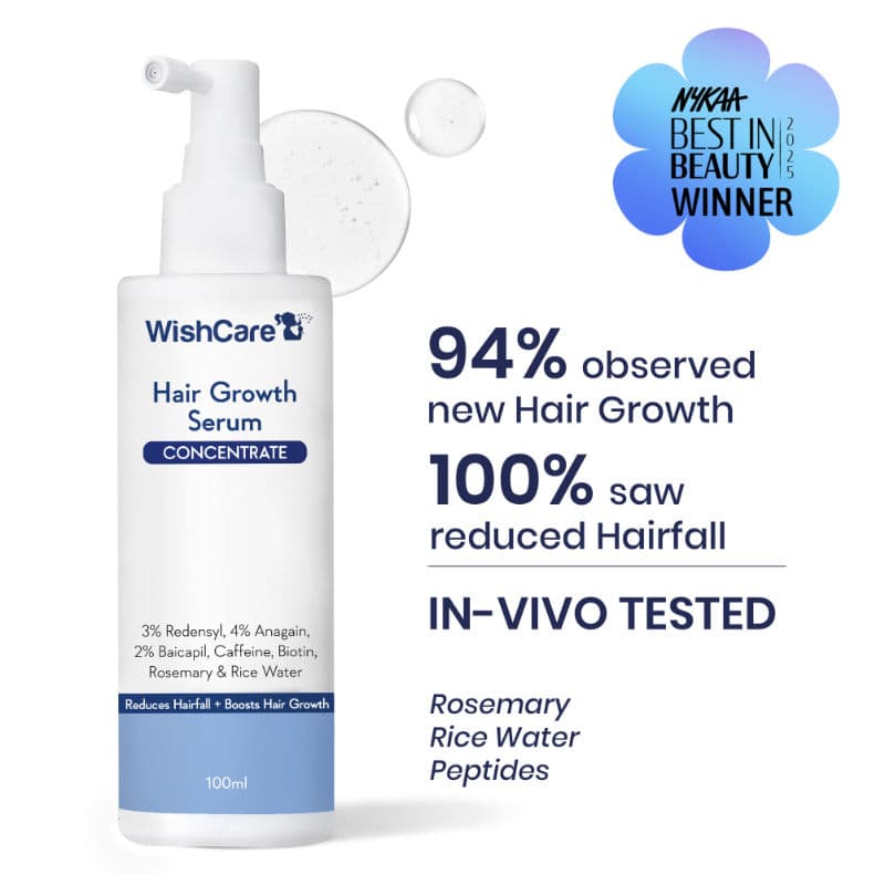 WishCare Hair Growth Serum Concentrate with Redensyl & Rosemary-In-Vivo Tested-Controls Hairfall