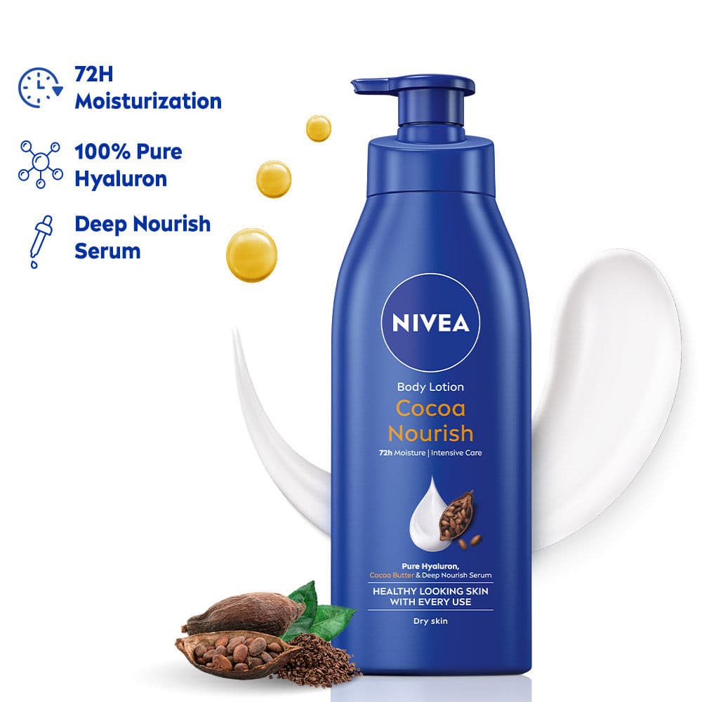 Nivea Cocoa Nourish Oil In Lotion With Pure Hyaluron For 72H Moisturization