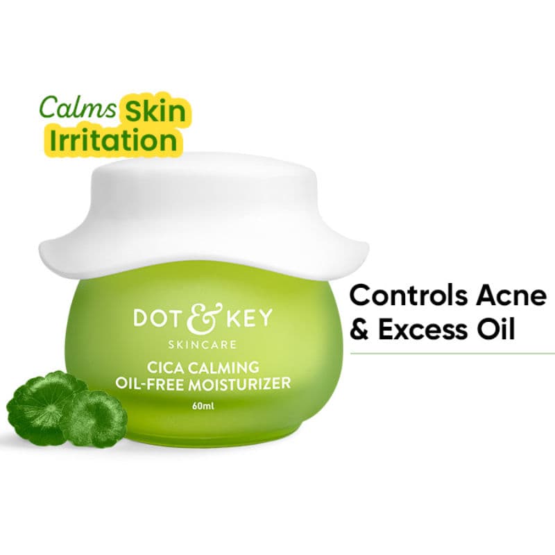 Dot & Key Cica Calming Oil-Free Moisturizer, With Niacinamide, For Oily, Acne-Prone Skin