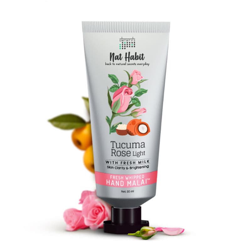 Nat Habit Tucuma Rose Hand Malai, Hand Cream for Dry Hands, Hand Cream for Women Skin Brightening