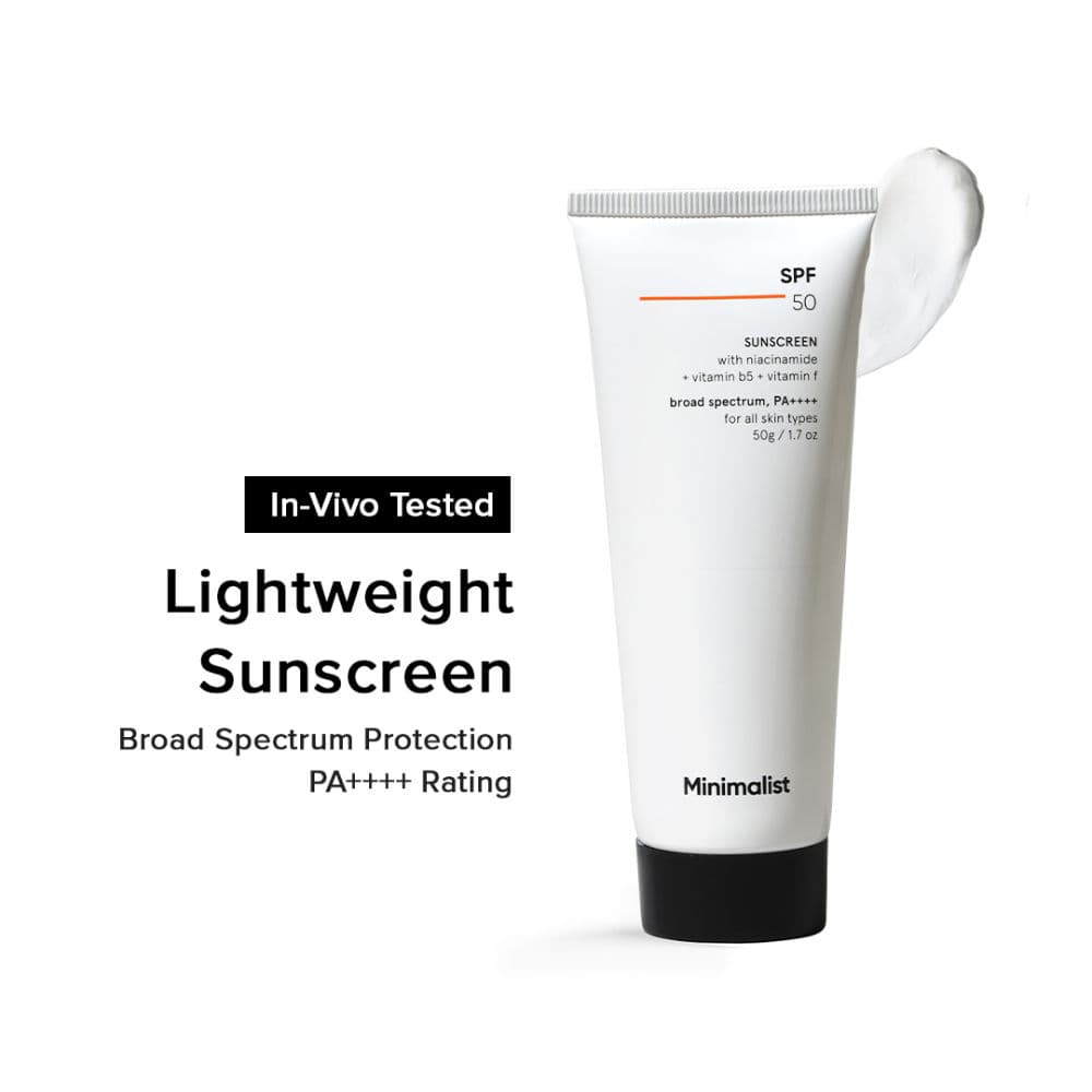 Minimalist SPF 50 PA++++ Sunscreen With Niacinamide - Lightweight & No White Cast For All Skin Types