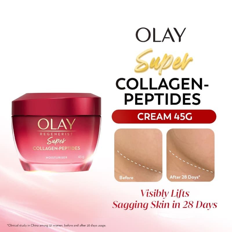 Olay Super Collagen Peptides Moisturizer For Firm & Lifted Skin, Reduces 5 Signs Of Ageing
