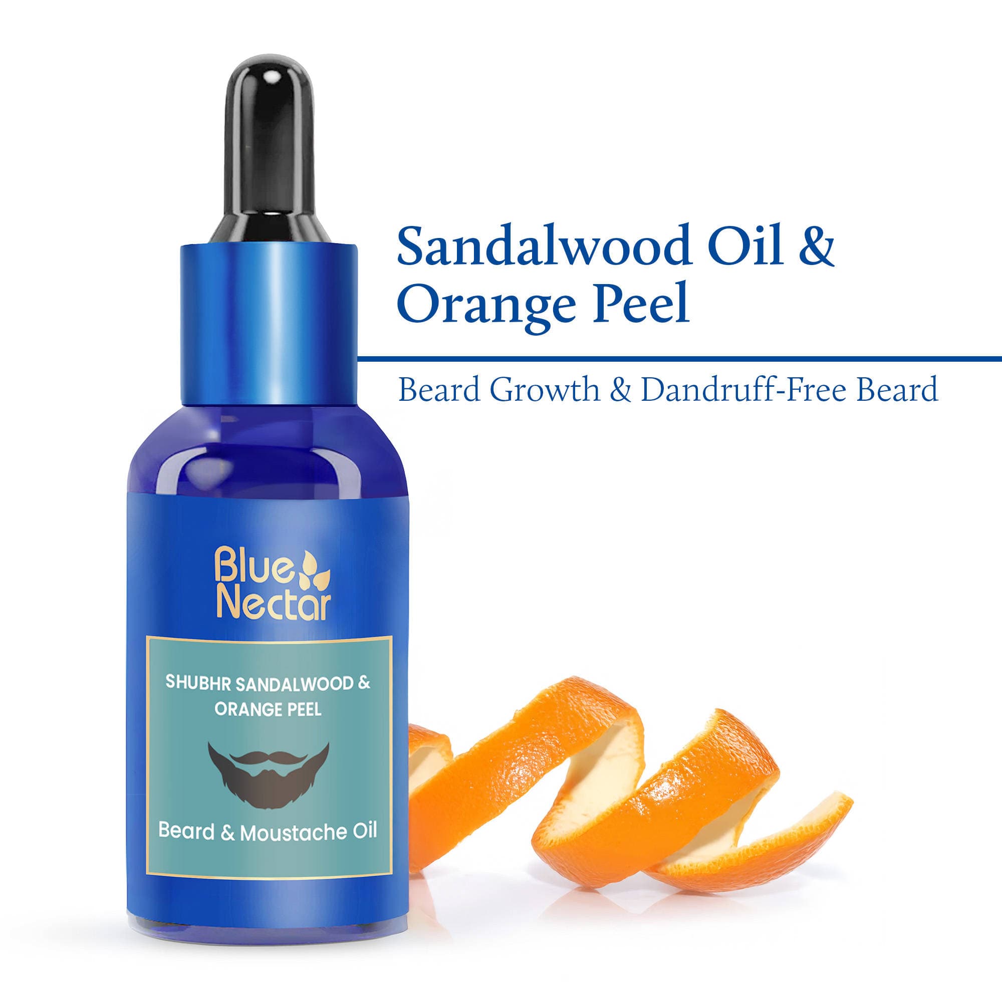 Blue Nectar Sandalwood Beard Oil For Men-Natural Moustache And Beard Growth Oil And Beard Softener