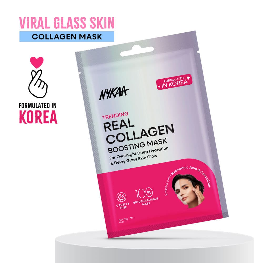 Nykaa Skin Real Collagen Mask – Hydrates, Brightens And Gives Dewy Skin Overnight - Formulated In Korea