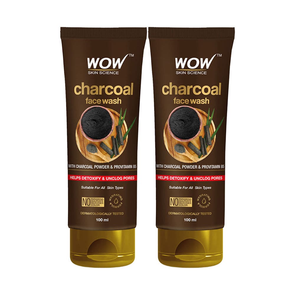 WOW Skin Science Charcoal Face Wash - Pack Of 2