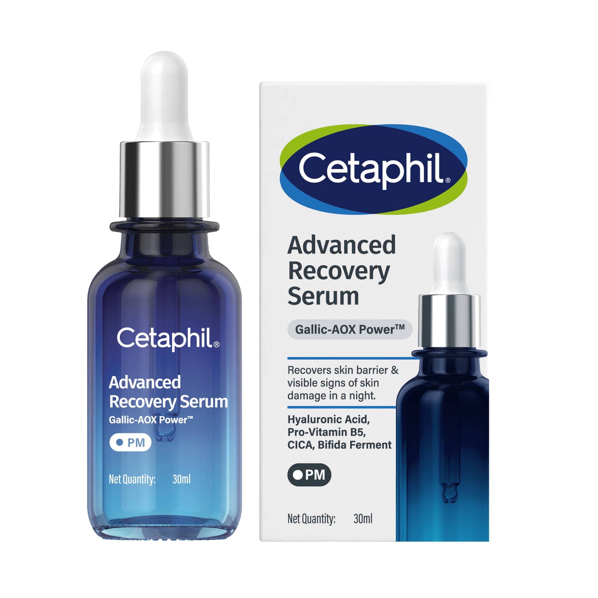 Cetaphil Advanced Recovery Serum With Gallic AOX Barrier Repair, Plumper, Even Skin