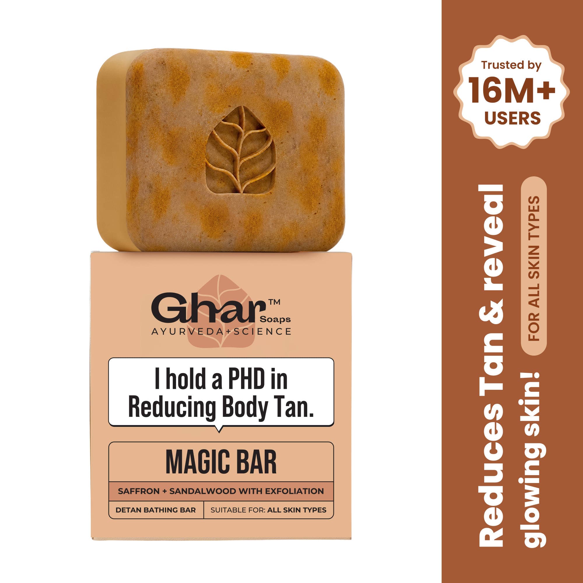 Ghar Soaps Magic Soap | For reducing tan | With Saffron and Sandalwood | All skin types - Pack of 1