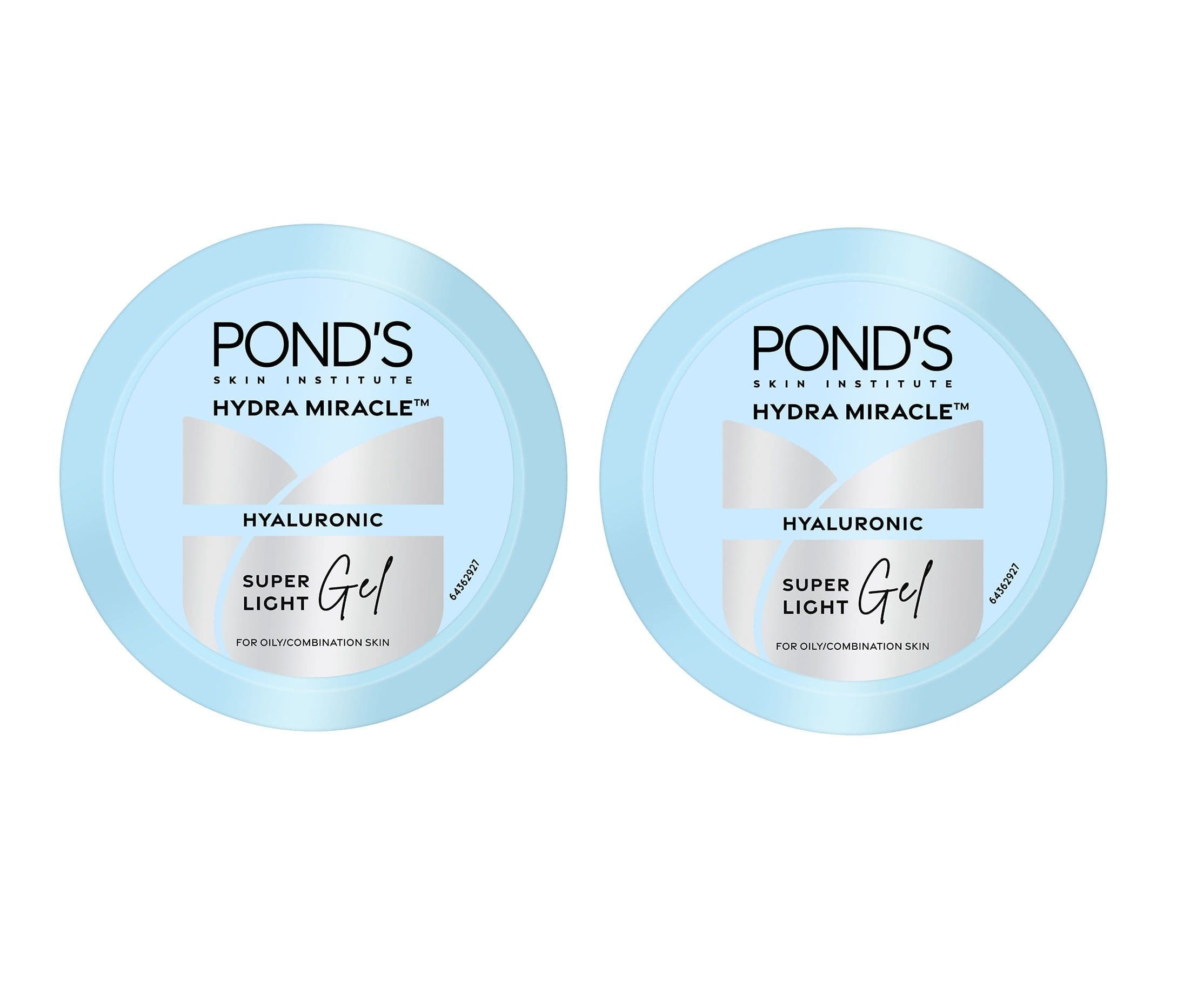 Ponds Super Light Gel Oil Free Moisturiser With Hyaluronic Acid + Vitamin E - Pack Of 2