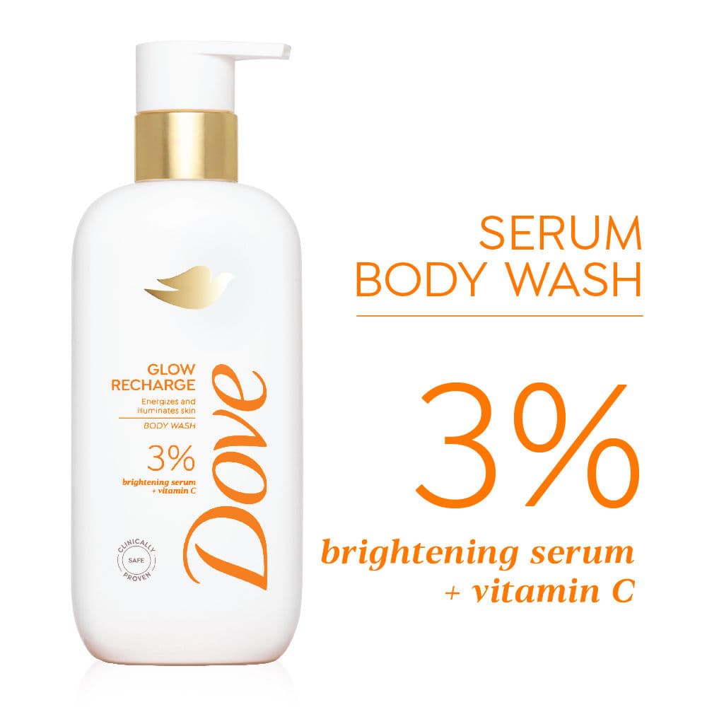 Dove Glow Recharge Exfoliating Serum Body Wash with 3% Brightening Serum + Vitamin C