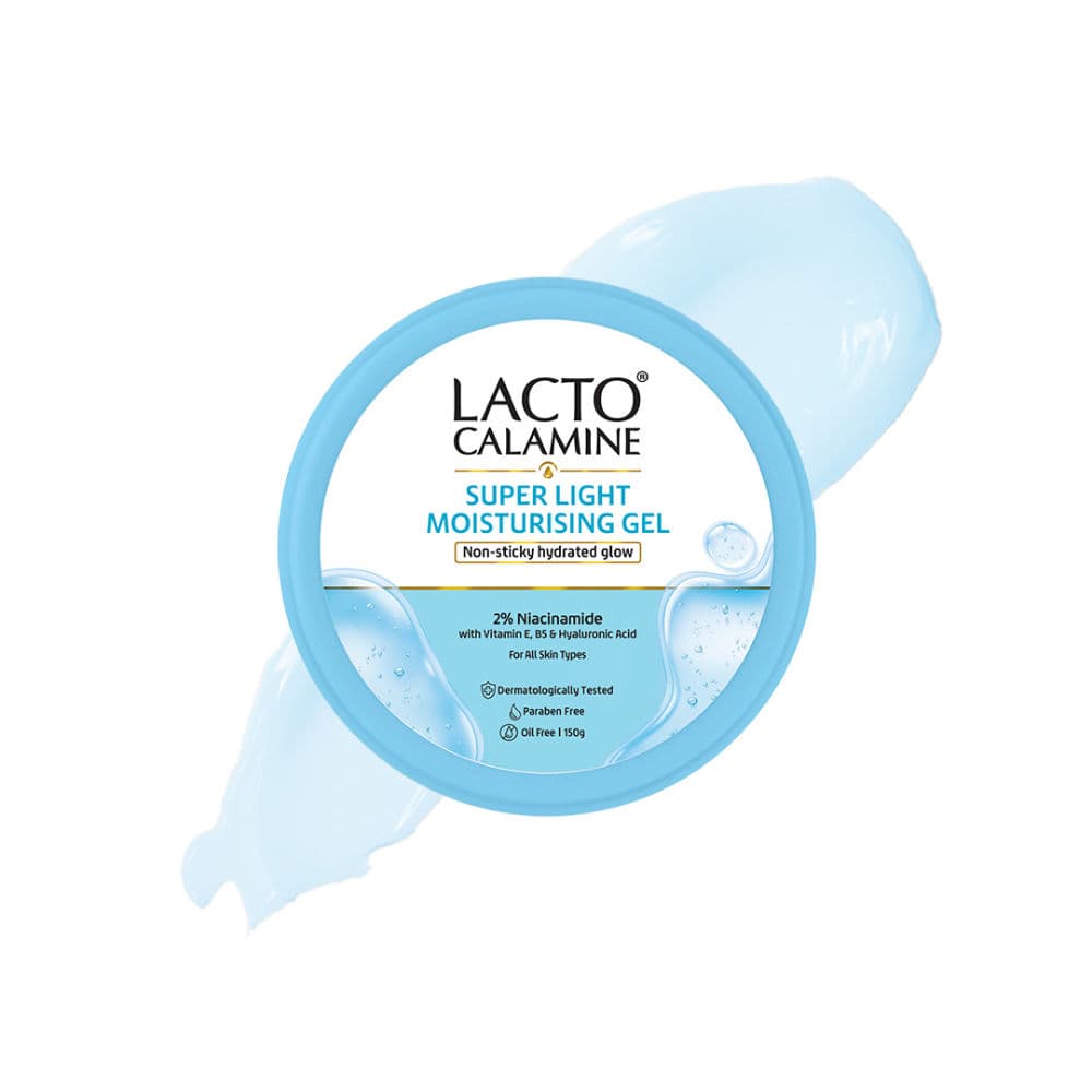 Lacto Calamine Super Light Gel Oil-Free Moisturizer-Hyaluronic Acid+Niacinamide-Non-Sticky Hydration