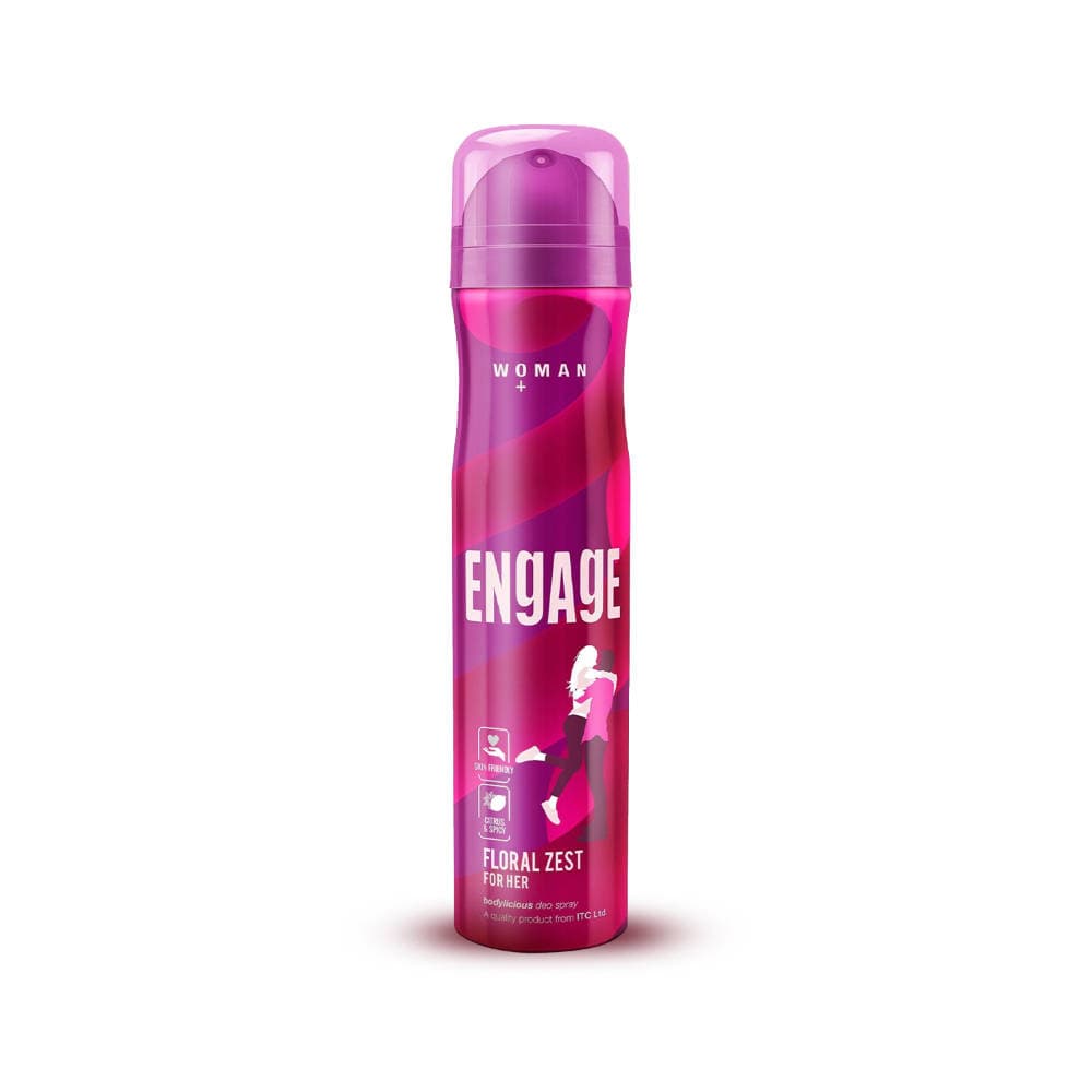 Engage Floral Zest Deodorant for Women, Citrus & Floral, Skin Friendly, Long-Lasting