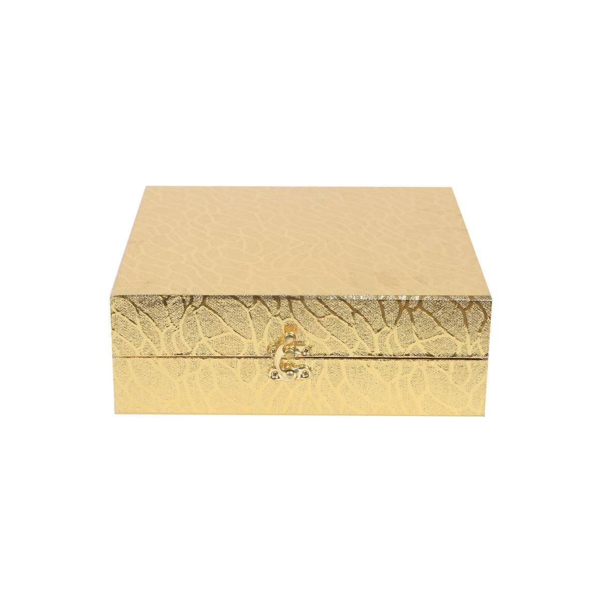 Amaya Decors Gold Steel Pooja Thali With Velvet Box