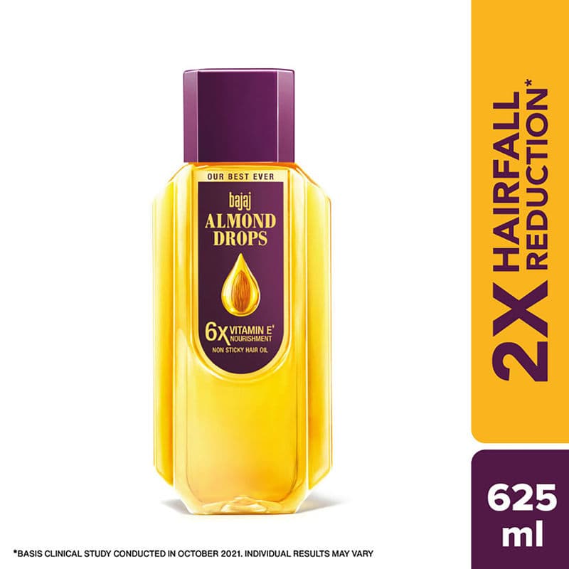Bajaj Almond Drops Hair Oil, Light & Non-Sticky With 6X Vitamin E For 2X Hair Fall Reduction