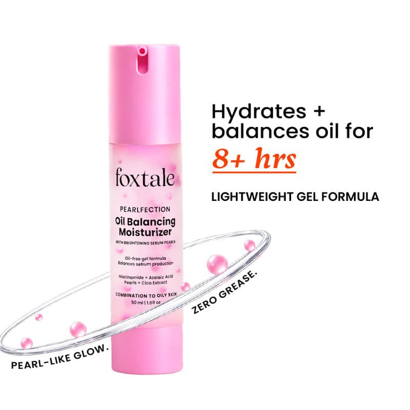 Foxtale Niacinamide & Cica Oil Balancing Moisturizer For Oily Skin, Lightweight & Non-Greasy