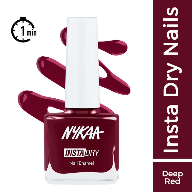 Nykaa Insta Dry Fast Drying Nail Enamel Polish Vermilion Views 336 - Deep Red