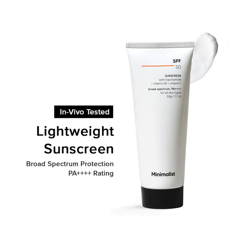 Minimalist SPF 50 PA++++ Sunscreen With Niacinamide - Lightweight & No White Cast For All Skin Types