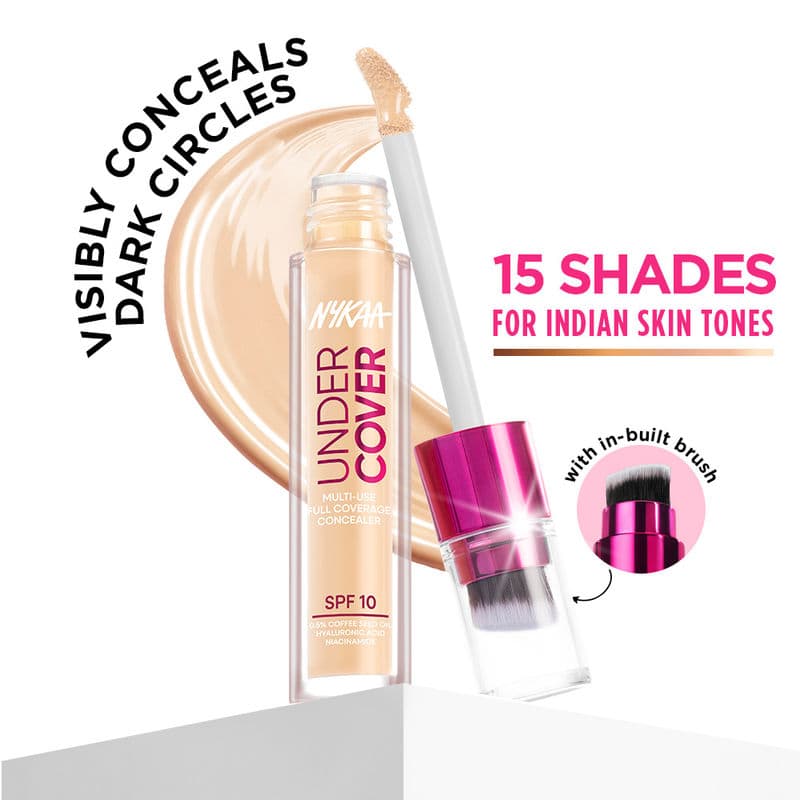 Nykaa Undercover Multi-Use Full Coverage Concealer-Hyaluronic Acid & Niacinamide- 04N Neutral