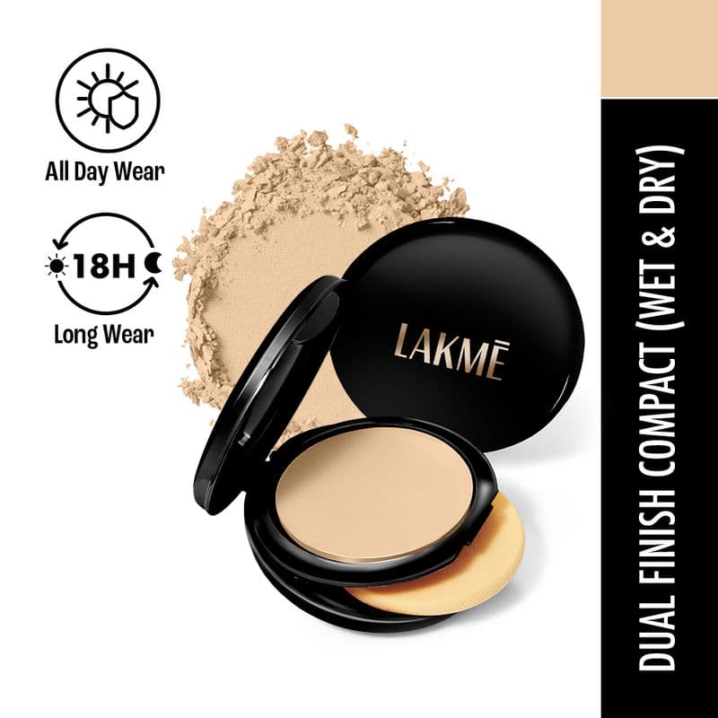 Lakme Xtraordin-Airy Compact, 2 In 1 Compact + Foundation, Lightweight, SPF17, 01 Ivory Fair