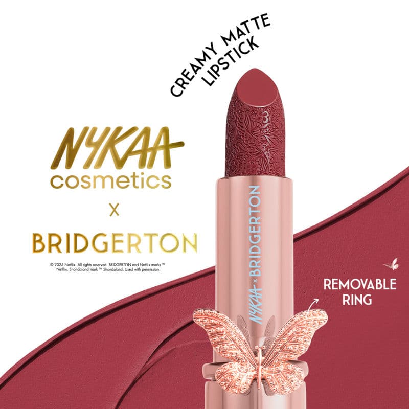Nykaa Cosmetics X Bridgerton Creamy Matte Longwear Lipstick - Queen's Pick
