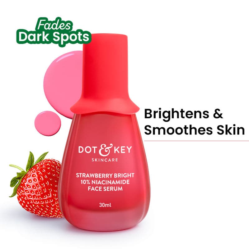 Dot & Key Strawberry Bright 10% Niacinamide Face Serum, Brightens & Smoothes Skin, All Skin Types