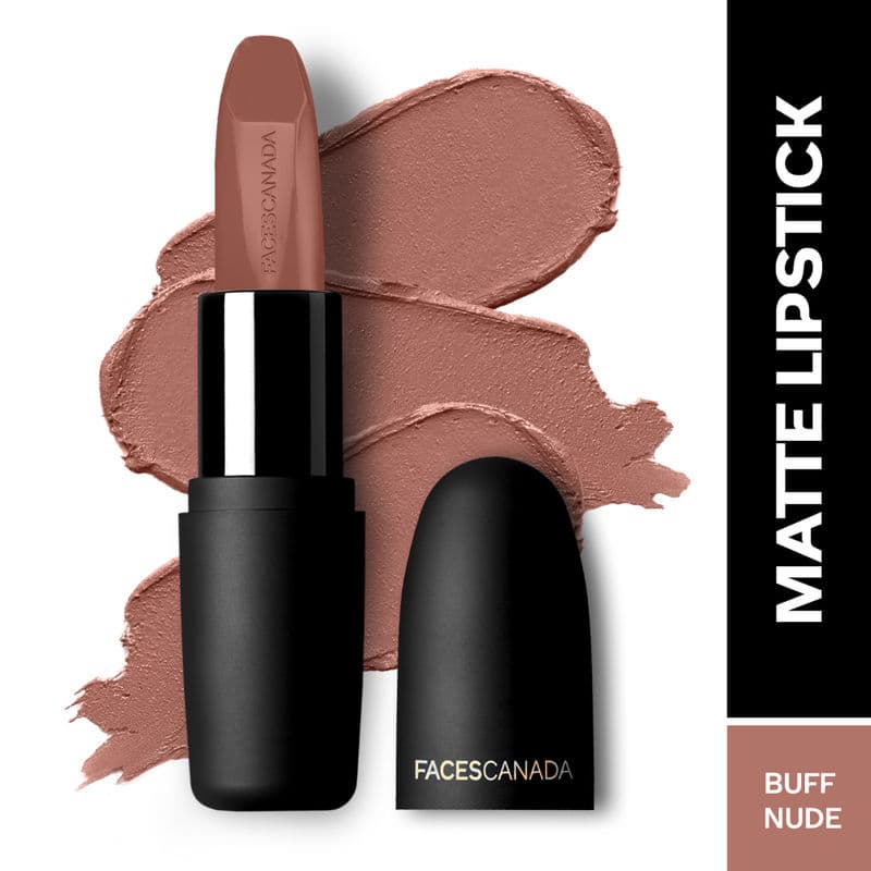 Faces Canada Weightless Matte Finish Lipstick - Buff Nude 05, High PigmentHydrated Lips