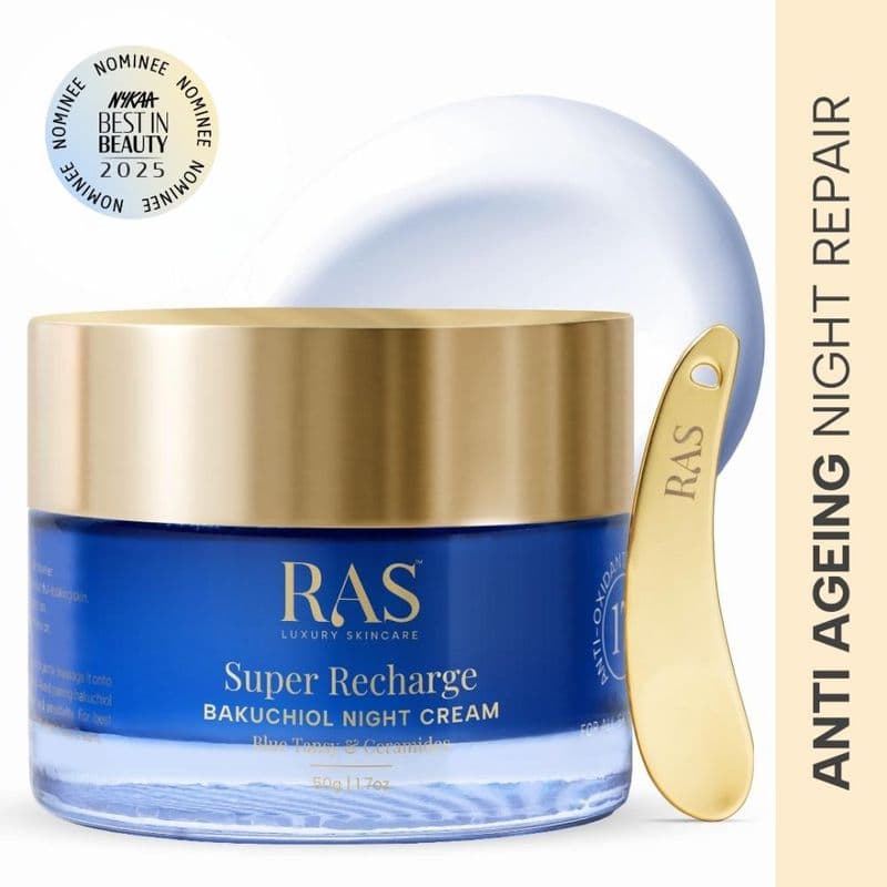 Ras Super Recharge Night Cream with Bakuchiol & Peptides Deeply Hydrates & Strenghten Skin Barrier