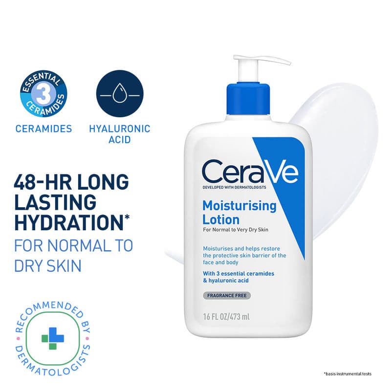 CeraVe Moisturizing Lotion for Normal to Dry Skin with Ceramides & Hyaluronic Acid