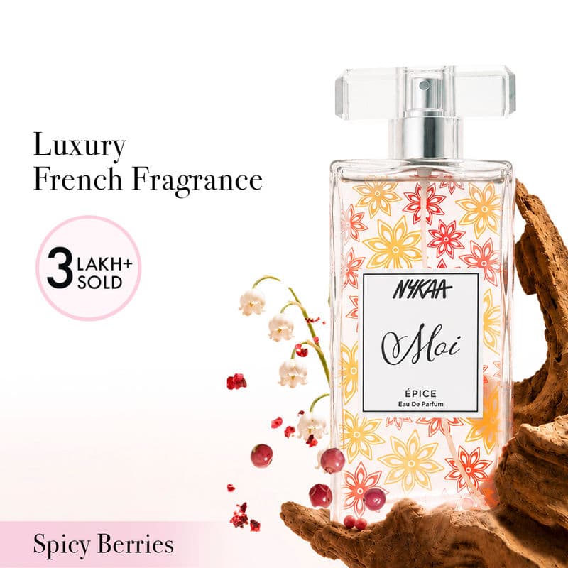 Moi Epice Spicy Berries Long-Lasting Perfume For Women | Raspberry White Florals Musk Day-Night EDP