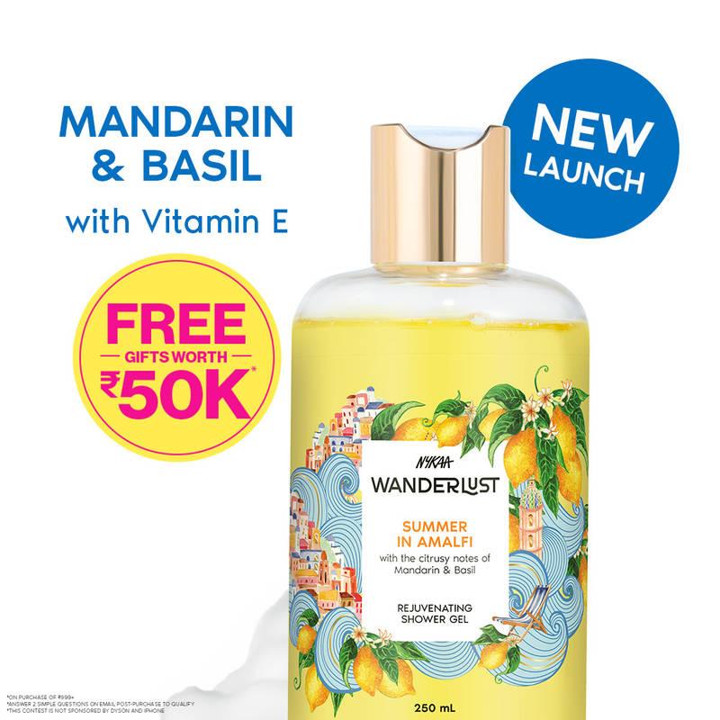 Nykaa Wanderlust Body Wash - Summer in Amalfi | Mandarin & Basil Fresh Hyration & Barrier Repair