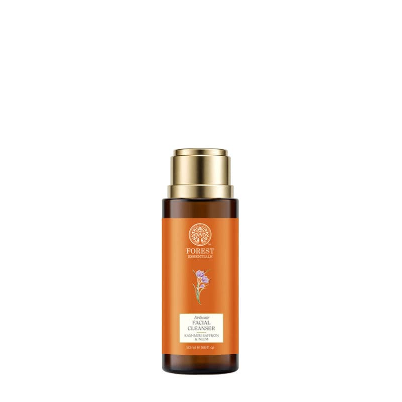 Forest Essentials Delicate Facial Cleanser with Saffron & Neem - Ayurvedic Face Wash For Oily Skin